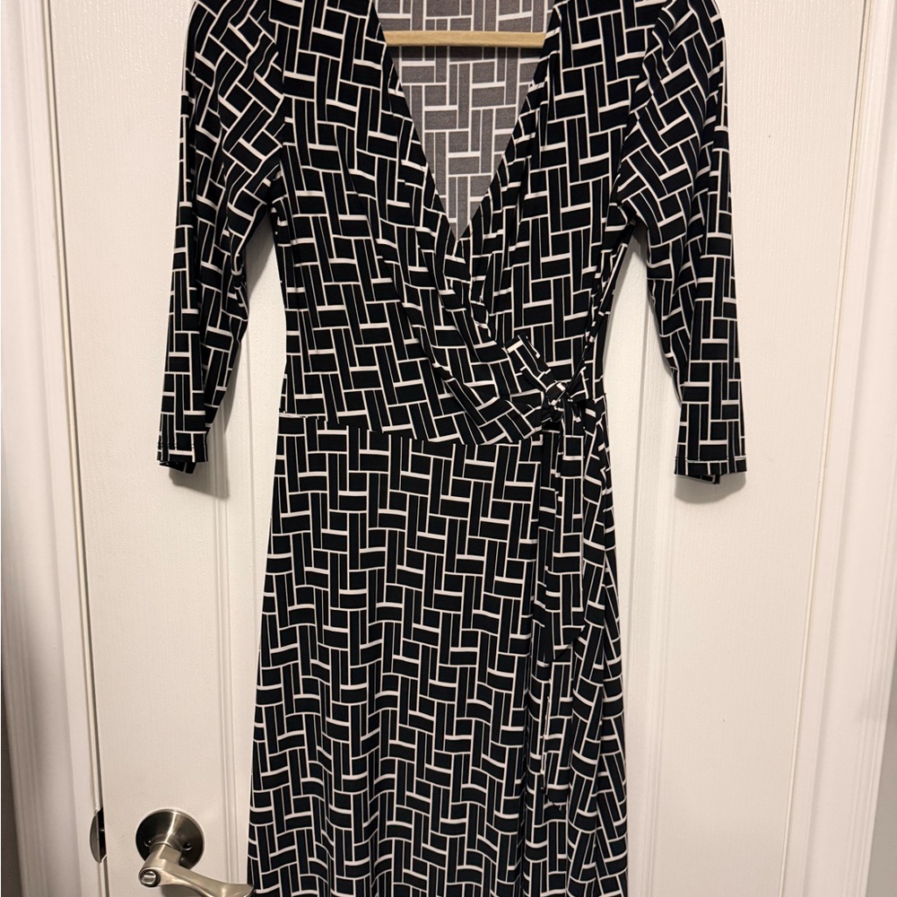 Ralph Lauren Black and White Long Sleeve Dress